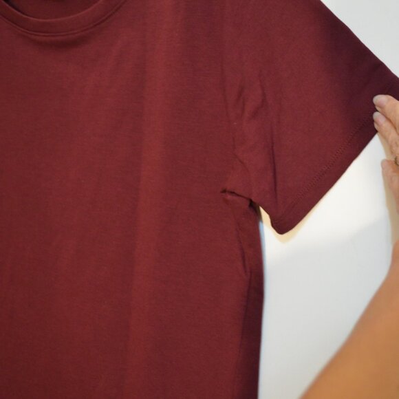 DANSKIN Dark-Red Soft Stretchy Polyester-Spandex-Rayon T-Shirt Women's M - Picture 3 of 6